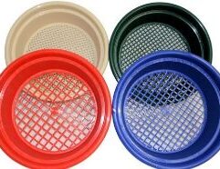 Economy Stackable Seives - 9/16" - Blue PRODUCT DETAILS Our new model, Economy stackable sieves come in different colors for the desired mesh. They have been carefully designed to be the ideal tool for classifying material for your sluice box, concentrator, gold pan and more. Use with any of our CS models to get the perfect classification of materials you need! Made in the USA!