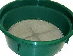 30 Mesh Classifying Sieve - CS30 Save time and improve your recovery with this .03 inch Classifying Sieve! Our Sieves are used for sizing material down before processing through a sluice box or gold pan. Stack various mesh grades together for multi-tiered classification! Conveniently fits over the top of most 5-gallon buckets and constructed of high-impact plastic and stainless steel mesh.