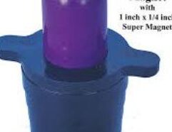 Gold Buddy 2 X Top Hat Black Sand Magnet This is a world class prospecting tool. About twice as strong as any other magnet near it's size it is a powerful tool capable of lifting unwanted magnetic black sand a safe distance from your pan or concentrates. Contains two 1-inch round x 1/8-inch thick plated Neodymium rare earth magnet. Push the plunger down to pick up the magnetic material and release the plunger to drop the material off. Made In The USA.