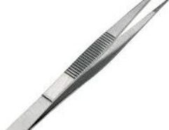 STAINLESS STEEL TWEEZERS Fine point stainless steel tweezers for picking up small pieces of gold from your pan. Anti-magnetic, 4 1/2 inches long. #-5004