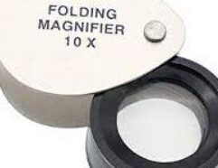 10x Economy Magnifier - 5631 Durable Aluminum 10x power lens folds neatly into attached casing which doubles as a handle. Pocket sized for added convenience.
