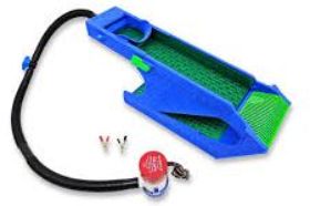 Switchback Clean-Up Sluice Box Kit - Dream Mat - Micro Dredge Description: Switchback Clean-Up Sluice Box Kit - Dream Mat - Micro Dredge| High-Yield Gold Recovery System The Next Evolution in Fine Gold Recovery Upgrade your gold mining setup with the Switchback Clean-Up Sluice, the superior successor to the famous Boss Sluice. Engineered for the serious prospector who demands perfection, the Switchback is a complete, recirculating cleanup system designed to capture the finest flour gold that other systems miss. By combining two distinct capture zones—a 4" x 16" No Flare Sluice and a 6" x 12" Sluice Mat—this system offers an extended recovery path, ensuring that your concentrates are processed thoroughly. Whether you are processing bank-run material or refining heavy concentrates, the Switchback gives you total control over your water flow and classification. Why Choose the Switchback? Dual-Mat Technology: This kit integrates two Dream Mat products into one streamlined system. The primary 4x16 stage handles the initial feed, while the secondary 6x12 stage (a custom cut-down version of our 6x16 mat) acts as the ultimate catch-all safety zone. Lower mat widens 2" to slow that impossible gold down to settle out for recovery. Precision Classification: Includes a standard 1/16" screening grate, allowing you to classify material instantly as it enters the header box. Total Flow Control: Powered by a high-output 750 GPH 12V Pump, coupled with a Variable Flow Valve. You can dial in the water speed to the perfect "sweet spot" for your specific mat profile. De-Mag Ready: Designed with future expansion in mind, the Switchback features future options for attaching a Lorentz force lifting tool to further purify your final cleanup. Select Your Recovery Style: Two Powerful Variants We offer the Switchback in two distinct configurations to match your prospecting style. Both variants include the full hardware kit (Pump, Hose, Valve, Header Box, Grate, and Clips). Option 1: The Micro-Dredge Edition (High Speed) Configuration: Both the 4x16 and 6x12 mats utilize the Micro-Dredge Dream Mat profile. Best For: Prospectors who want to process material fast. Key Benefit: The Micro-Dredge profile is designed to handle increased feed rates. With over 2x the holding capacity of previous designs, the hydro-cyclone vortex cells spin material aggressively, locking gold deep into the mat while ejecting waste. It allows you to power through concentrates without fear of clogging. Option 2: The Micro Edition (High Precision) Configuration: Both the 4x16 and 6x12 mats utilize the classic Micro Dream Mat profile. Best For: Meticulous finishing and visual inspection. Key Benefit: This "All-Micro" setup is optimized for extreme fine gold recovery. The fluid dynamics allow you to see the gold sitting in the mat without the migration issues found in traditional ribbed mats. It is the ultimate "indicator" setup for ensuring zero loss. Standard Pack Features Every Switchback Clean-Up Sluice comes ready to run with the following components: Sluice Configuration: 4x16 No Flare Sluice Box + 6x12 Sluice Mat. Header Box: Custom-designed with a 1/16" screening grate for integrated classification. Water System: 750 GPH Pump (12V) with alligator clips for easy battery connection. Flow Control: Variable Flow Valve to fine-tune water velocity. Plumbing: Three foot 1-1/8" bilge hose and fittings included. Specifications Assembled System Dimensions: Length: 21" Height: 9" Width: 8 1/8" Primary Sluice Dimensions: 16" Long x 4" Wide Secondary Mat Dimensions: 12" Long x 6" Wide Pump Capacity: 750 GPH (Gallons Per Hour) Screening: 1/16" Mesh Grate Important Longevity & Care UV and Heat Warning: Extended exposure to ultraviolet (UV) rays and heat can cause rapid deterioration of 3D-printed plastic components (such as the header box). This can lead to discoloration, cracks, or warping. Always store your Switchback in a cool, shaded environment when not in use. This is intended to be an In-door product or "under cover" if used outside. Mat Imperfections: The complex profiles of Dream Mats may occasionally contain small air bubbles, or the urethane may experience color fading over time. These are purely cosmetic and do not affect the superior gold recovery performance. Disclaimer Product Substitutions: To ensure timely delivery, we reserve the right to substitute electrical, plumbing, or hardware components with products of equivalent or superior quality. Electrical Returns: All sales of electrical components (pumps) are final. Please ensure compatibility before ordering. Stop losing gold to your tailings. Upgrade to the Switchback Clean-Up Sluice and turn your concentrates into cash! Switchback Unboxing to Set up https://youtube.com/shorts/5JzS0wO31Z8