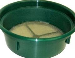 12 Mesh Classifying Sieve - CS12 Save time and improve your recovery with this .08 inch Classifying Sieve! Our Sieves are used for sizing material down before processing through a sluice box or gold pan. Stack various mesh grades together for multi-tiered classification! Conveniently fits over the top of most 5-gallon buckets and constructed of high-impact plastic and stainless steel mesh.