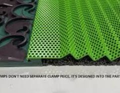 10" W x 8" L - Jarvine Riffle Description Jarvine Riffle available in 6", 8", 10", 12", 16", 20" and 24". These Jarvine Riffles are USA made. They are a SCREENED FLUID BED RIFFLE, or a baffle for your high banker or dredge. It allows for the fine heavy's to slow down under the riffle on top of the miner's moss or deep V. Too stop your fine gold from blowing out over the mat. Plus, a great nugget catch that won't clog with junk. This DREAM MAT original design was created to help prospectors have high bankers & dredges that are so far advance compared to old school tech, that it's like buying a spaceship! Paul Jarvis (Master High Banker Builder) has proved & tested the concept and adapted into his standard designs. As we say here at Dream Mat, RESULTS RULE, the rest is just talk. 16 Ga. 1/8" perforated sheet, w/ 5x 5/8" tall zigzag riffles for widths 8"-10"-12 16 Ga. 1/4" perforated sheet, w/ 5x 3/4" tall zigzag riffles for widths 16"-20"-24" Front aluminum clamp and 4 bolts included ( see picture ) adds 1 /3/4'' in length. Here is a video on the basic product plus a video of an example of this product used in a mini high banker upgrade.
