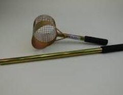 Sand Scoop 15 inch to 33 inch long non-perforated Description: Just pass over items with your metal detector to find the metal and scoop it out. Sand and loose dirt easily sifts out leaving the metal object. Zinc plated to protect it from rust. This Scoop combines all the benefits of two scoops. It can be used as a short-handled scoop providing better control by merely unscrewing the 18″ extension handle, or as a long scoop allowing user to save undue stress on back muscles due to bending over repeatedly. The short handle is for digging into dirt a little harder than sand or loose dirt. The extra perforations allow the user to sift through sand and loose dirt easier and faster. This is our most feature-packed scoop. THIS SCOOP IS NOT DESIGNED FOR STEPPING ON! Key Features: 18 ga. Steel 16 ga. X 1/2″ Mesh 18 ga. 7/8″ Tubular Steel 15″ Long converts to 33″ Long Stainless steel nut, bolt and washer. Two cushioned Rubber Grips Zinc Plating (Gold Coloring) 1.9 Lbs.